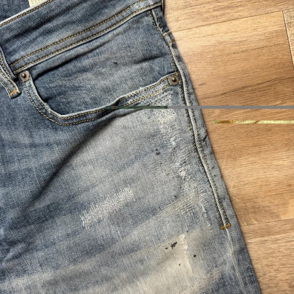 Diesel Sleenker‎ Jeans Men 30x30 Blue Slim Skinny Stretch Italy Whiskered 069DJ